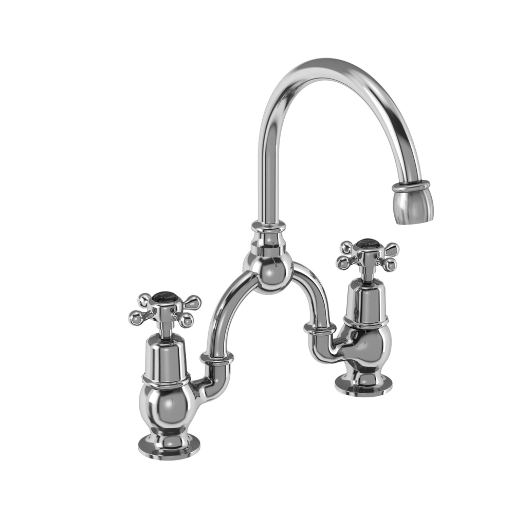 2 tap hole arch mixer with curved spout  (200mm centres)